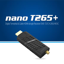 EDISION NANO T265+. Terrestrischer & Kabel HDMI dongle Receiver DVB-T2/C H.265 zum verstecken hinter dem TV.