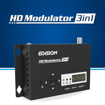 EDISION HDMI Modulator 3in1. ΝΕΟ EDISION MODULATOR με ΕΠΙΛΕΓΟΜΕΝΗ ΕΞΟΔΟ 3 ΣΗΜΑΤΩΝ DVB-C, DVB-T MPEG4 ή ISDB-T.